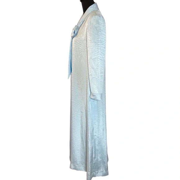 Vintage Christian Dior Loungewear Housedress Robe Tie collar zip front c…